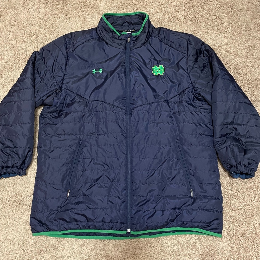 Under Armour Notre Dame Winter Puffer Jacket Coat XXL